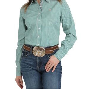 Cinch Ladies Striped Multicolor Button Down Western Shirt